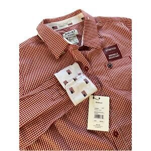 Ariat Kirby Gingham Shirt Sz L New Fitted Equestrian Red Check Flip Cuff Flag